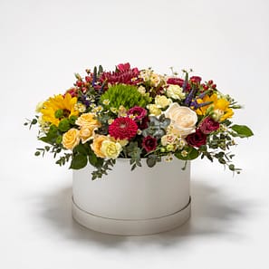 flowerbox z barevných květin